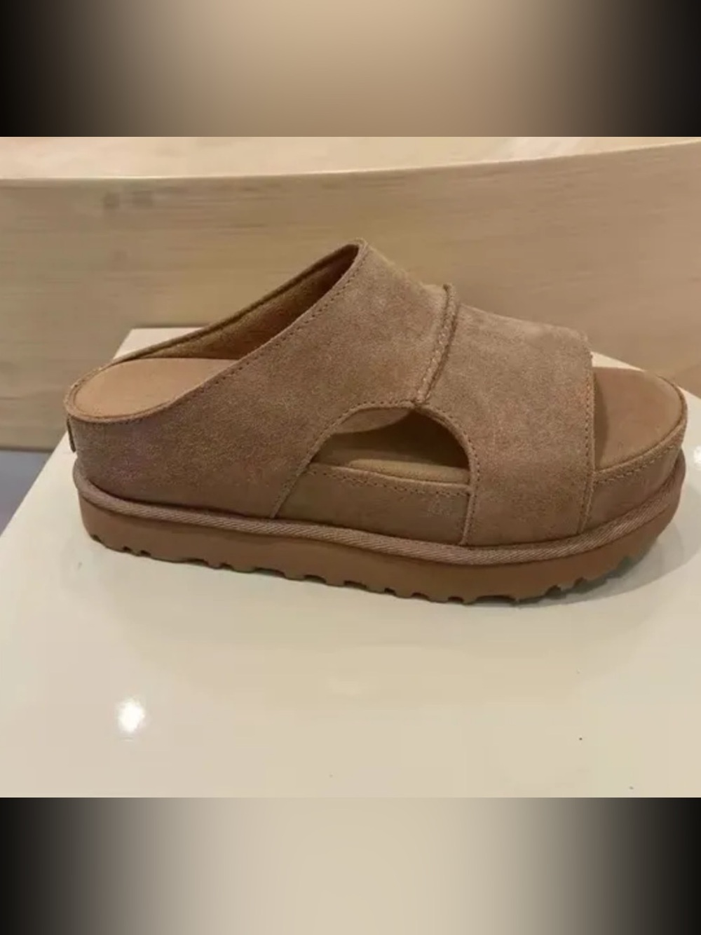 UGG Suede Tan Slide Sandals - Comfort Slip-On for Women Size 9 like new